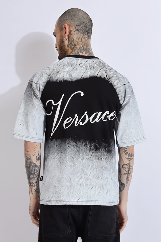 Over sized Unisex Cotton Acid wash T-shirt Grey